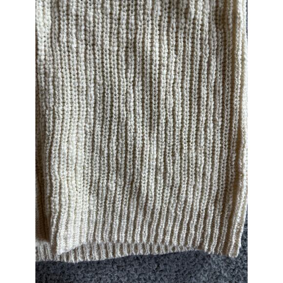 Design History Sweater Top Small Chunky Flutter Sleeve Crewneck Cream White - Picture 5 of 13